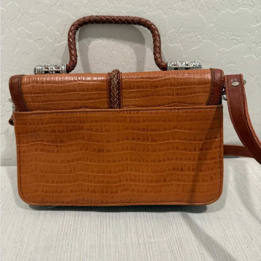 Noatd Vintage Brown Crocodile-Embossed Crossbody